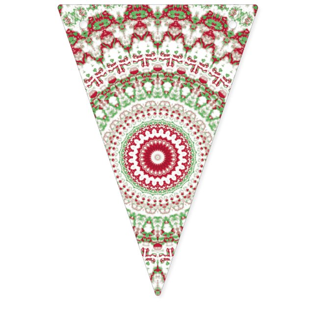 Groovy Funky Tie Dye Christmas Boho Hippie Mandala Bunting (First Flag)