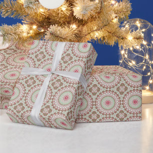Groovy Funky Tie Dye Christmas Boho Hippie Mandala Wrapping Paper