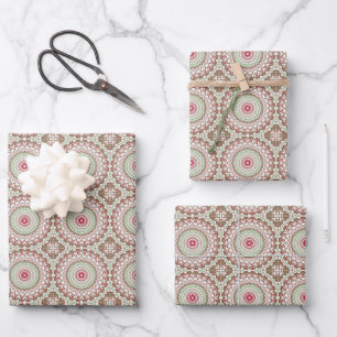 Groovy Funky Tie Dye Christmas Boho Hippie Mandala Wrapping Paper Sheet