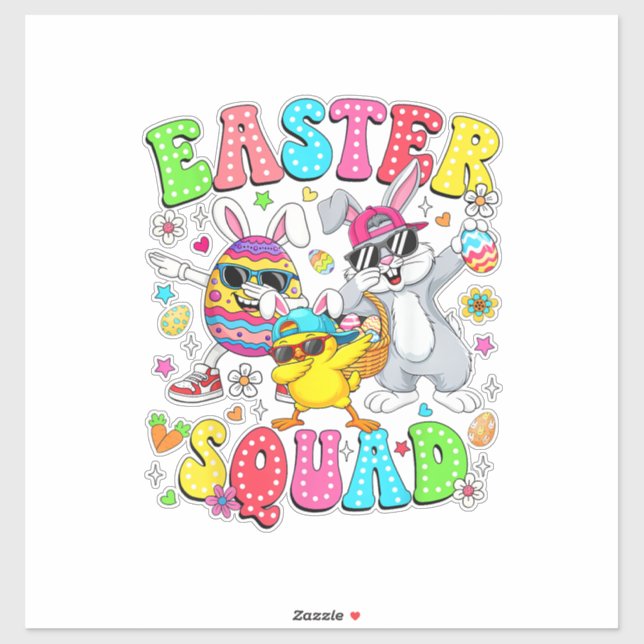 Groovy Funny Rabbit Egg Chick Easter Squad Day Men (Sheet)