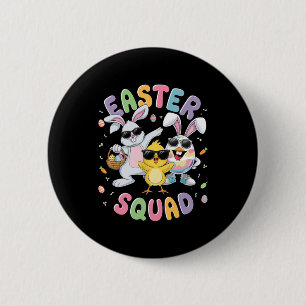 Groovy Funny Rabbit Egg Chick Easter Squad Day Men 6 Cm Round Badge