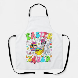 Groovy Funny Rabbit Egg Chick Easter Squad Day Men Apron
