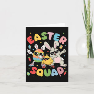 Groovy Funny Rabbit Egg Chick Easter Squad Day Men Card
