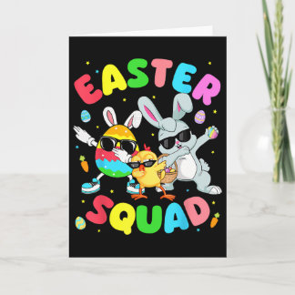 Groovy Funny Rabbit Egg Chick Easter Squad Day Men Card