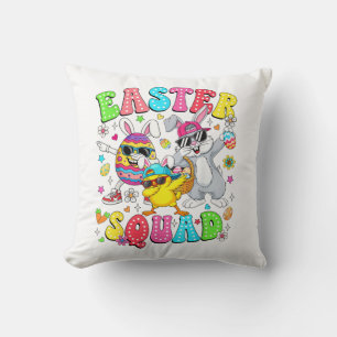 Groovy Funny Rabbit Egg Chick Easter Squad Day Men Cushion
