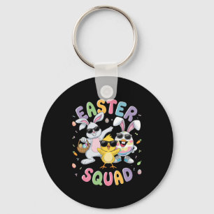 Groovy Funny Rabbit Egg Chick Easter Squad Day Men Key Ring
