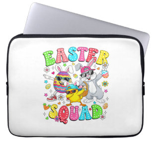 Groovy Funny Rabbit Egg Chick Easter Squad Day Men Laptop Sleeve