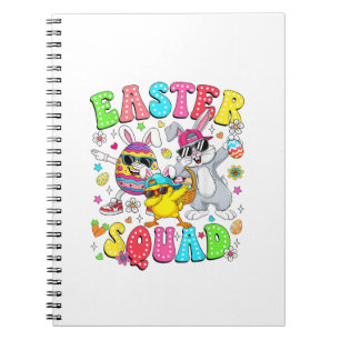 Groovy Funny Rabbit Egg Chick Easter Squad Day Men Notebook