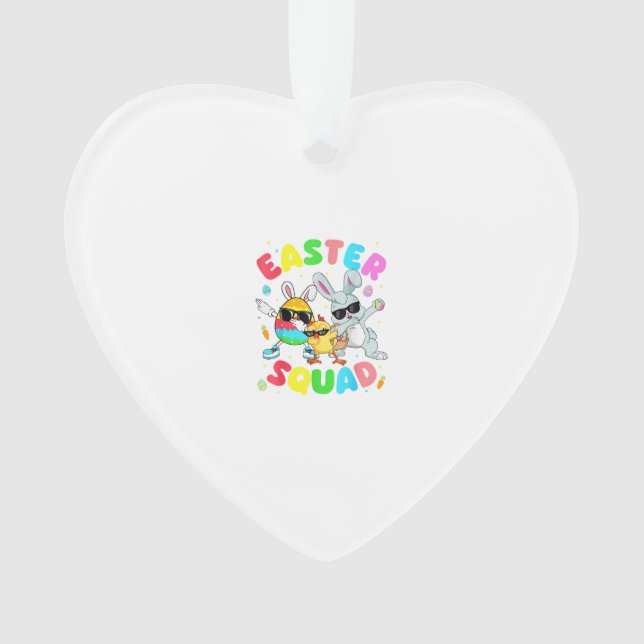 Groovy Funny Rabbit Egg Chick Easter Squad Day Men Ornament (Front)
