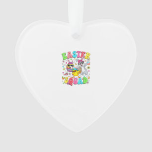 Groovy Funny Rabbit Egg Chick Easter Squad Day Men Ornament