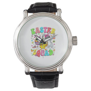 Groovy Funny Rabbit Egg Chick Easter Squad Day Men Watch
