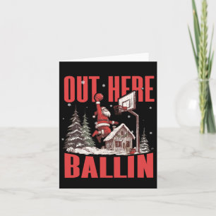 Groovy Funny Santa Out Here Llin' Sketll Christmas Card