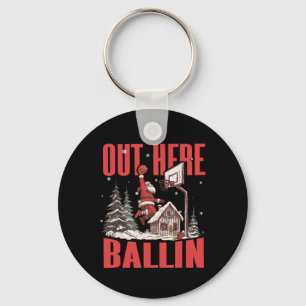 Groovy Funny Santa Out Here Llin' Sketll Christmas Key Ring