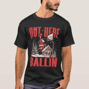 Groovy Funny Santa Out Here Llin' Sketll Christmas T-Shirt