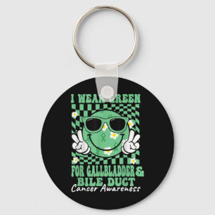 Groovy Gallbladder And Bile Duct Cancer Awareness Key Ring