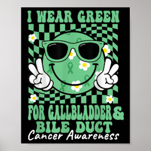 Groovy Gallbladder And Bile Duct Cancer Awareness  Poster