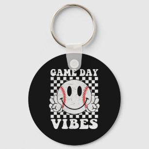 Groovy Game Day Vibes Sell Mama Sell Girl Key Ring