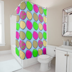 Groovy Garden Pods: Vibrant Retro Shower Curtain