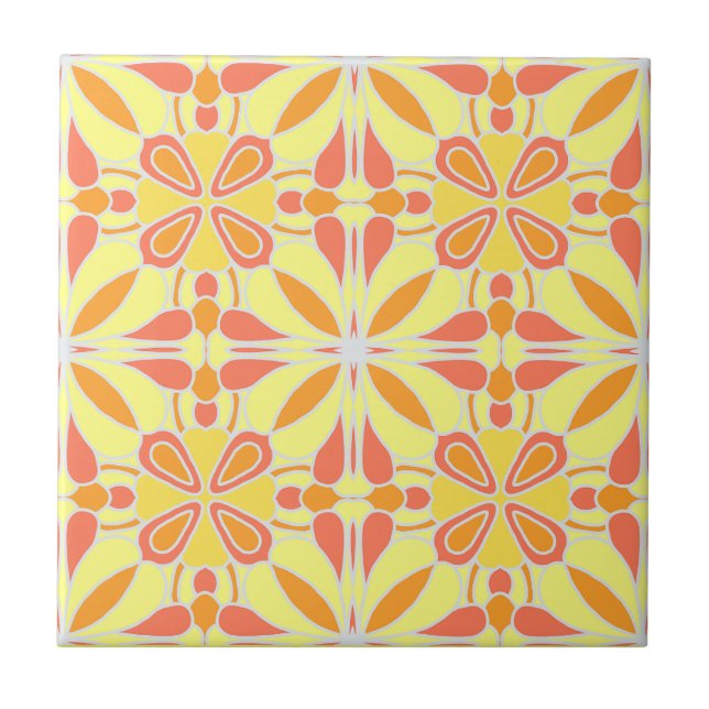 Groovy Geometric 70s Ceramic Tile (Front)