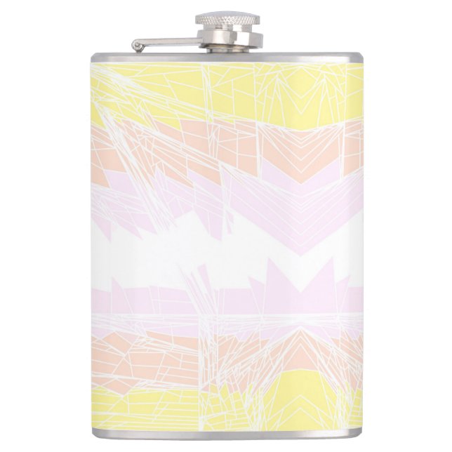 Groovy Geometric Abstract Pangender Pride Flag Hip Flask (Front)