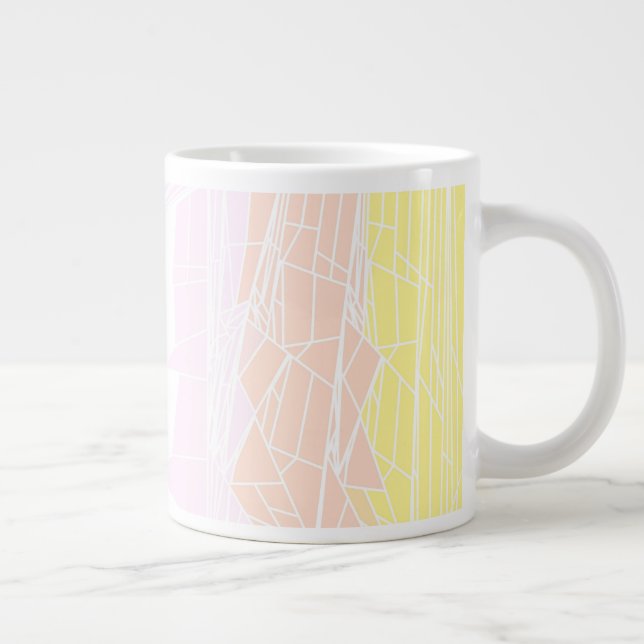 Groovy Geometric Abstract Pangender Pride Flag Large Coffee Mug (Right)