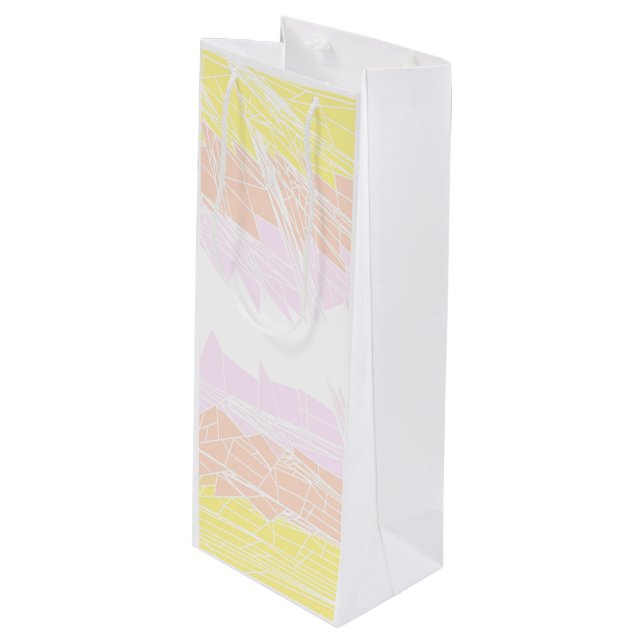 Groovy Geometric Abstract Pangender Pride Flag Wine Gift Bag (Front Angled)