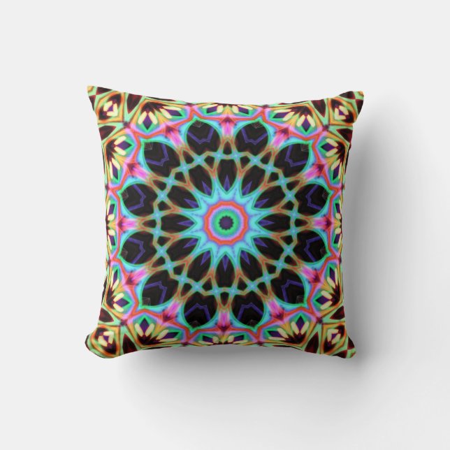 Groovy Geometric Floral Mandala  Cushion (Front)