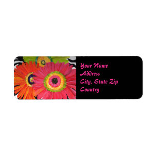 Groovy Gerbera Daisy Avery Label Return Address Label