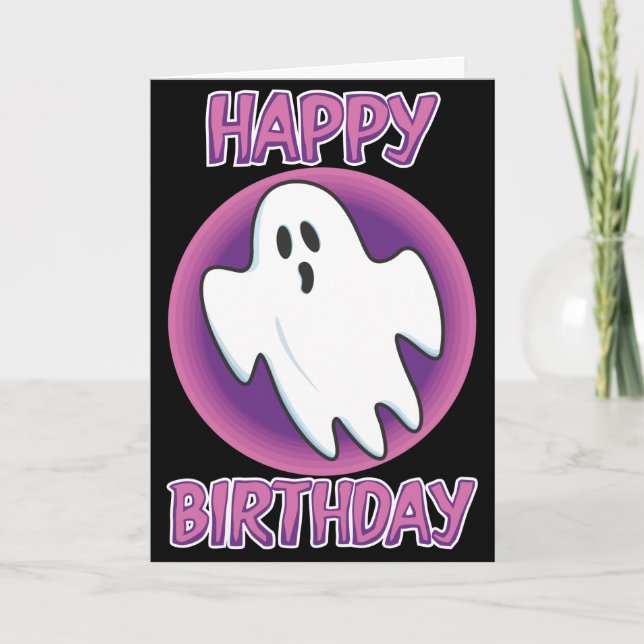 Groovy Ghost Birthday Card (Front)