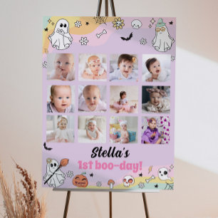 Groovy Ghost Birthday Photo Milestone Poster
