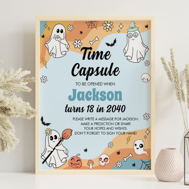 Groovy Ghost Boo Birthday Time Capsule Sign (Creator Uploaded)
