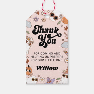 Groovy Ghost Halloween Baby Shower Thank You Favou Gift Tags
