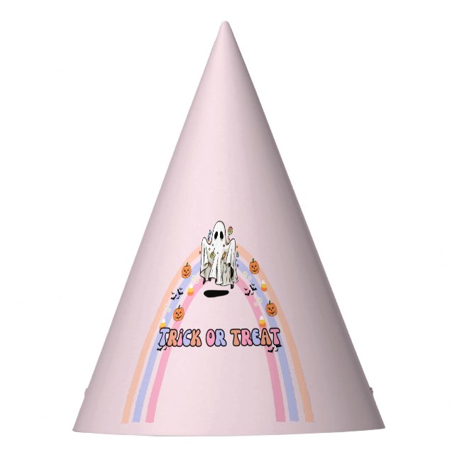 Groovy Ghost Halloween Birthday Party Hat (Front)