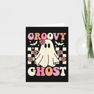 Groovy Ghost Halloween Ghost Costume Retro Groovy Card
