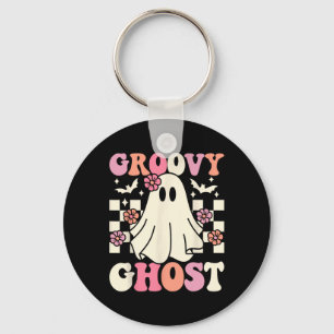 Groovy Ghost Halloween Ghost Costume Retro Groovy  Key Ring