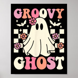 Groovy Ghost Halloween Ghost Costume Retro Groovy Poster