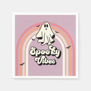 groovy Ghost retro Halloween Spooky Vibes Birthday Napkin