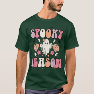 Groovy ghost vintage decor retro halloween spooky T-Shirt