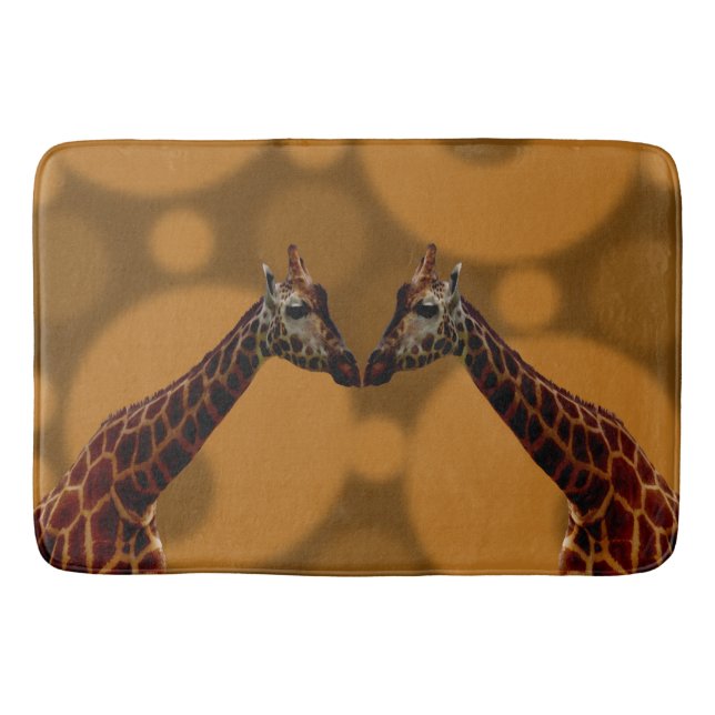 Groovy Giraffes A Go Go, Memory Foam Bathmat (Front)