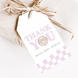Groovy Girl Chequered Happy Face Favour Gift Tags