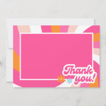 Groovy Girl Power Baby Shower Thank You Card