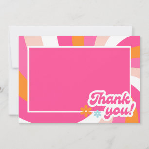 Groovy Girl Power Baby Shower Thank You Card