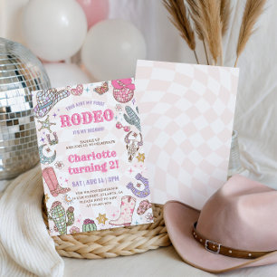 Groovy Girl Rodeo 2nd Birthday Invitation