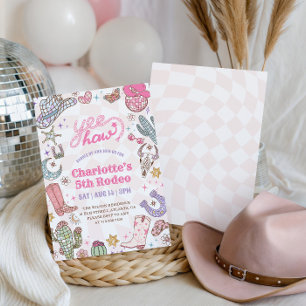 Groovy Girl Rodeo 5th Birthday Invitation