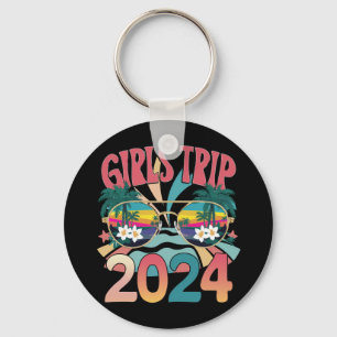 Groovy Girls Trip 2024 Weekend Summer Beach Key Ring