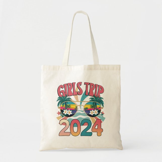 Groovy Girls Trip 2024 Weekend Summer Beach  Tote Bag (Front)