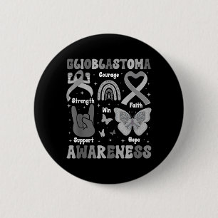 Groovy Glioblastoma Awareness Month Glioblastoma 6 Cm Round Badge