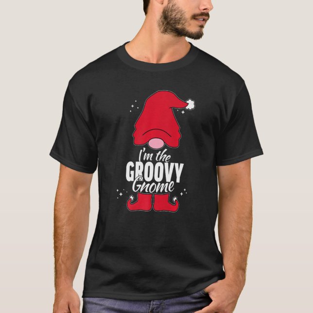 Groovy Gnome Matching Family Group Christmas Party T-Shirt (Front)