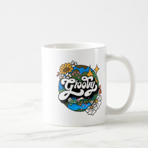 Groovy Go Green Earth Day Recycle Retro Boho Hippi Coffee Mug