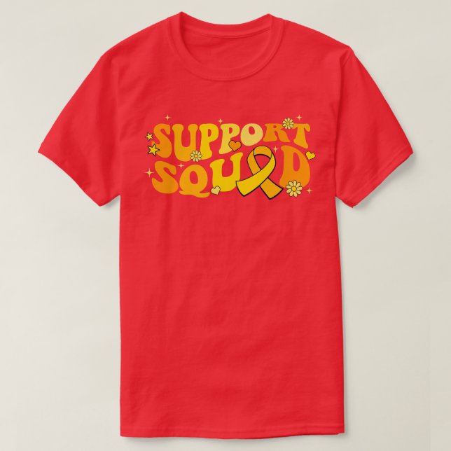 Groovy Gold Warrior Childhood Cancer Awareness Sup T-Shirt (Design Front)